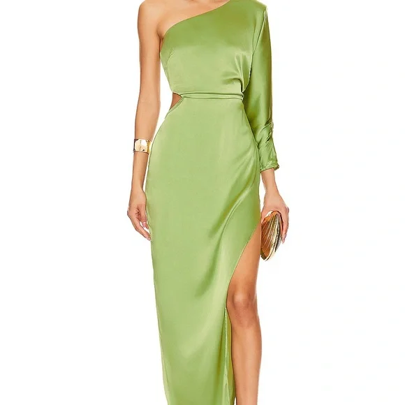 Astr Asymmetrical Lime Green Dress - Picture 1 of 2